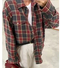 Geruite oversized blouse