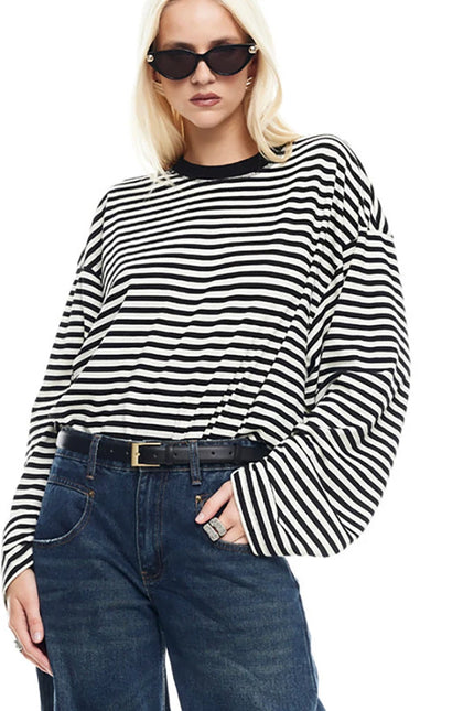 Gestreepte oversized t-shirt