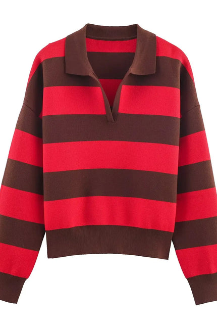 Gestreepte trui met kraag