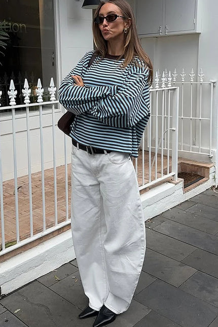 Gestreepte oversized t-shirt